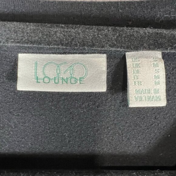 LOGO by Lori Goldstein Black Tunic Tee Slub Knit Ruffle Hem Womens Size Small - Picture 5 of 10